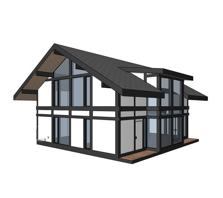 Проект Двухэтажного дома в стиле Фахверк 10,7х11,5-240 м²