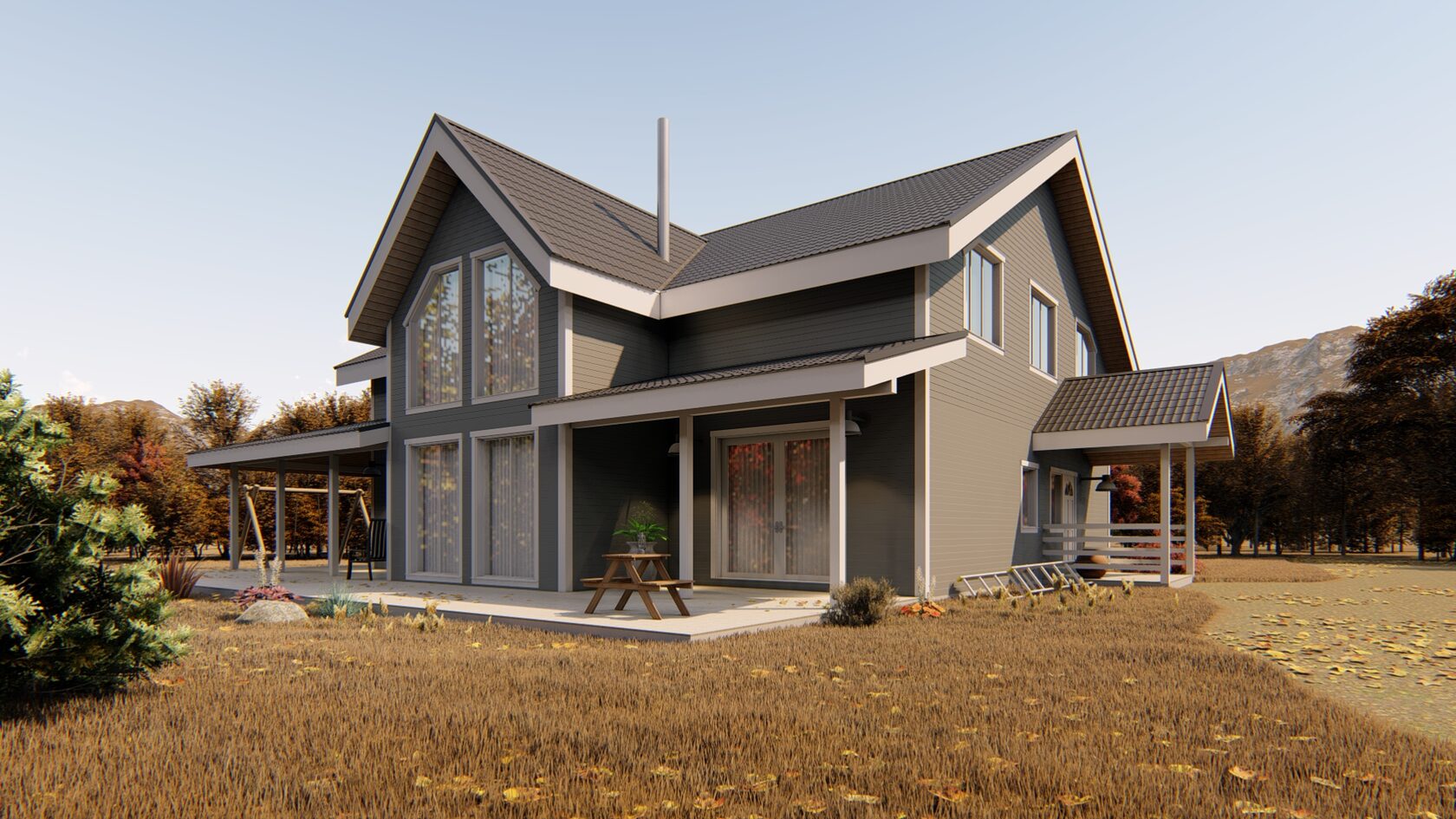 Проект Двухэтажного загородного дома 14,5х17,5-433 м²