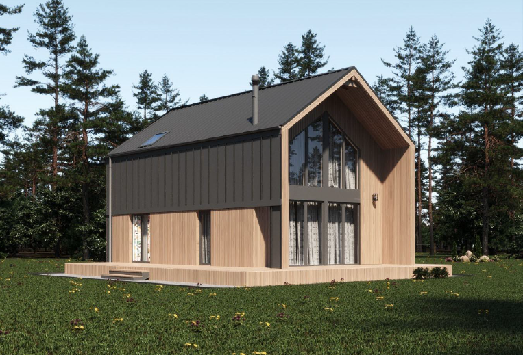 Современный проект дома в стиле Барн 7,5х10,2-227 м²