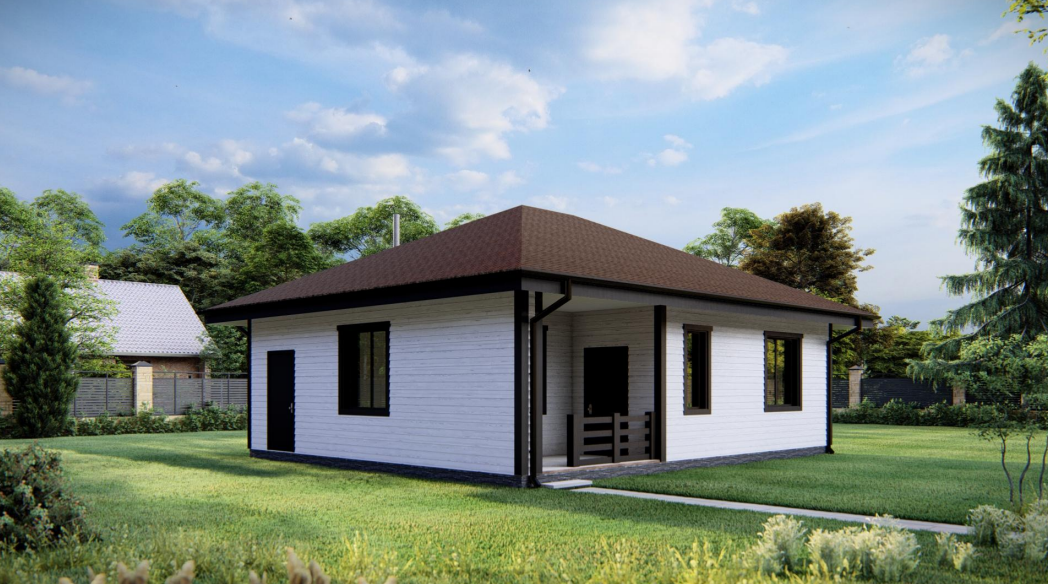 Проект каркасной бани 6,0х8,0-48 м²