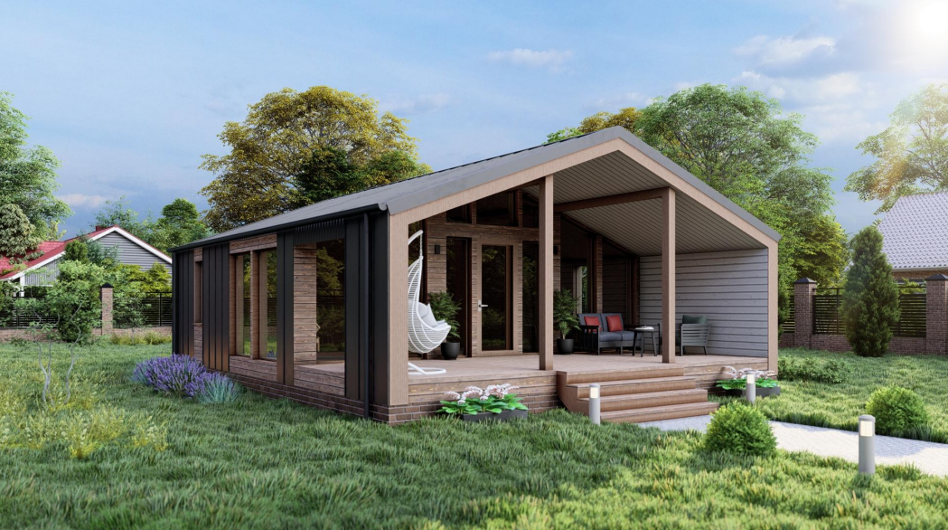 Проект загородного дома в стиле Барн 6,4х7,3-71 м²