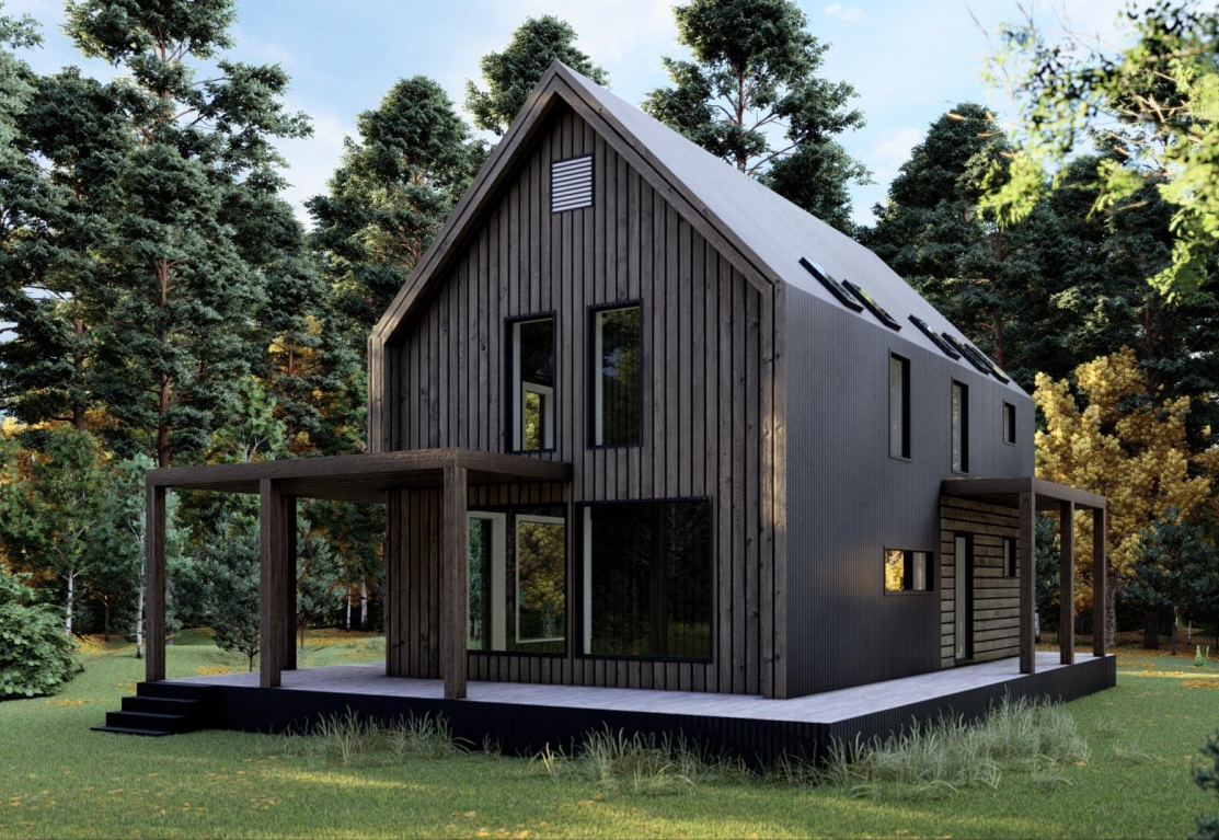 Проект дома в стиле Барн 7,2х12,0-237 м²