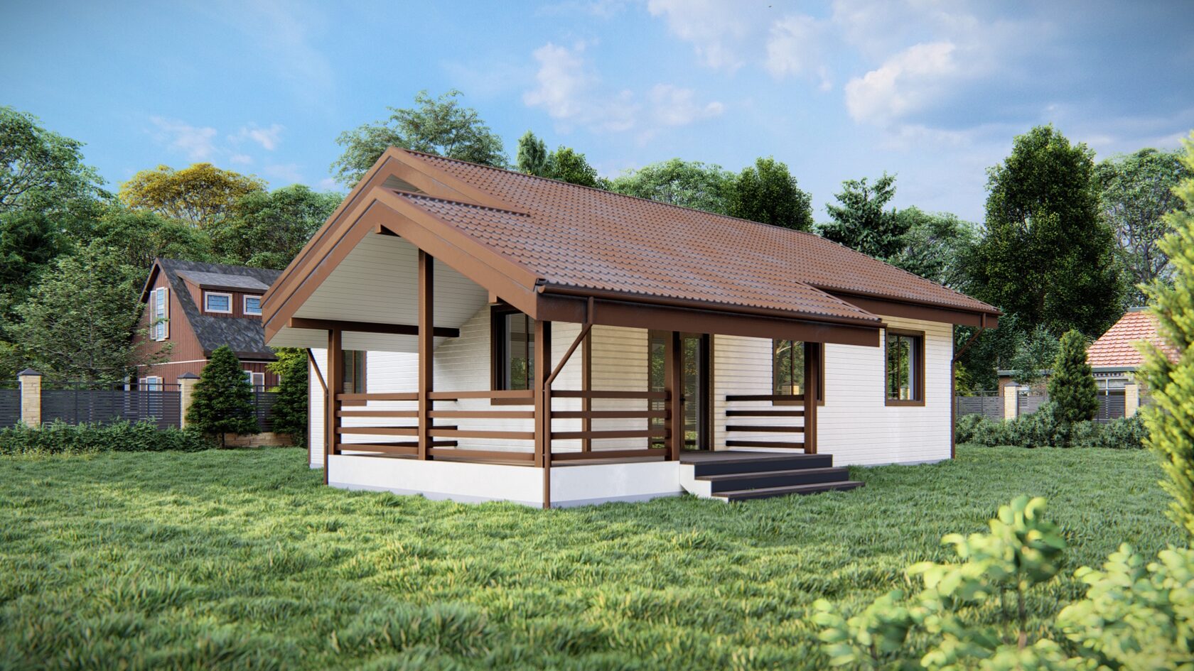 Проект Одноэтажного дома 8,5х11,8-123 м²