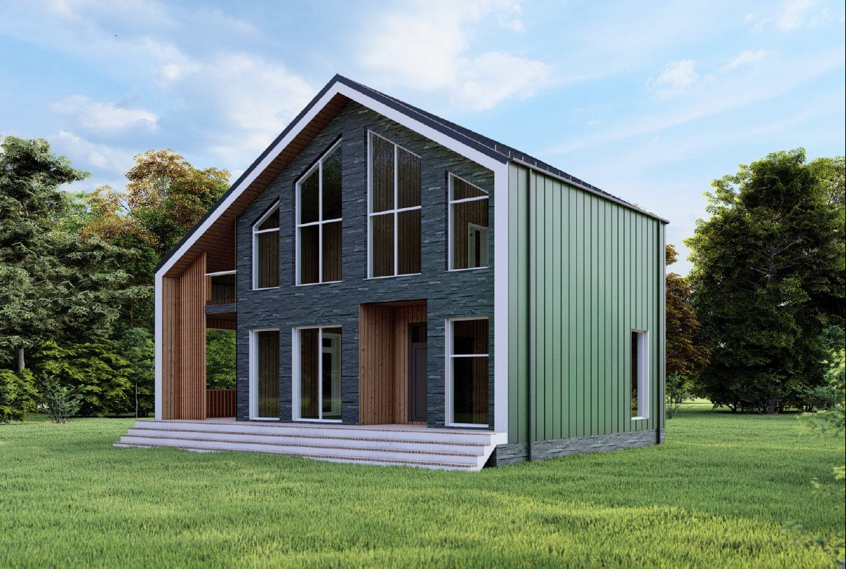 Проект загородного дома в стиле Барн 8,0х10,0-191 м²