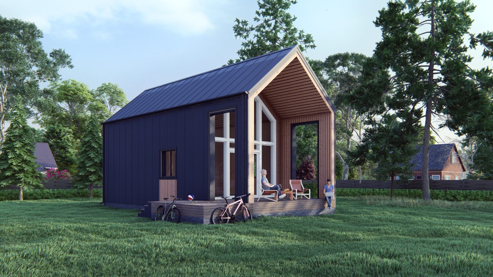 Проект Двухэтажного дома в стиле Барн -5,0х8,0-84 м²