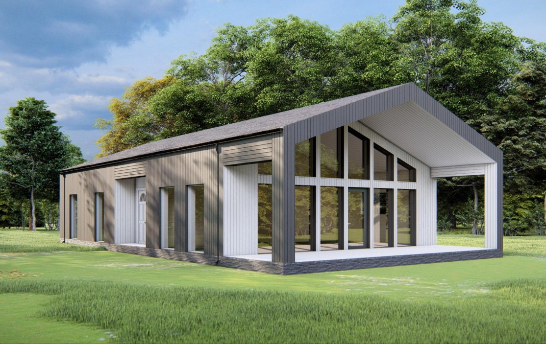 Проект Каркасного дома в стиле Барн 9,8х18,9-192 м²