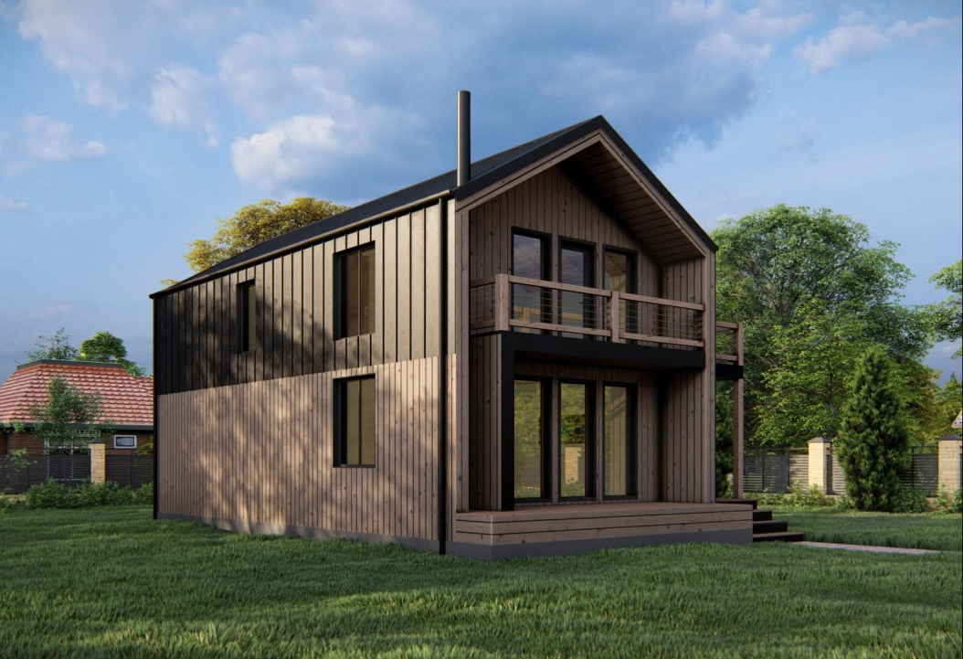 Проект Двухэтажного, загородного дома БарнХаус 6,2х10,0-123 м²