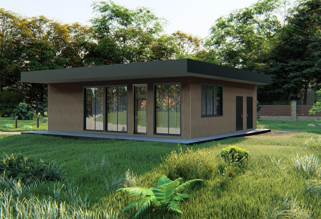 Проект Одноэтажного дома 11х11.5-127 м² с плоской кровлей