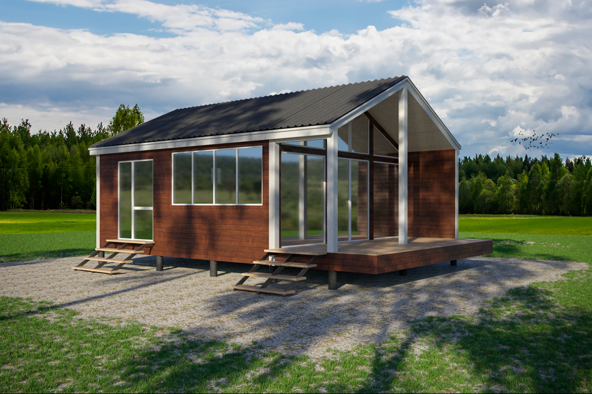 Проект бани в стиле барн-хаус 6,0х9,9-54 м²