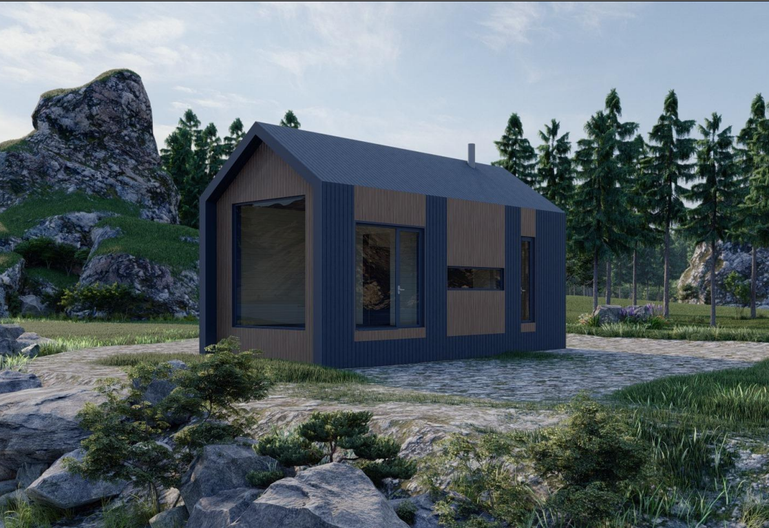 Проект Мини БарнХаус 4,4х8,9-49 м²