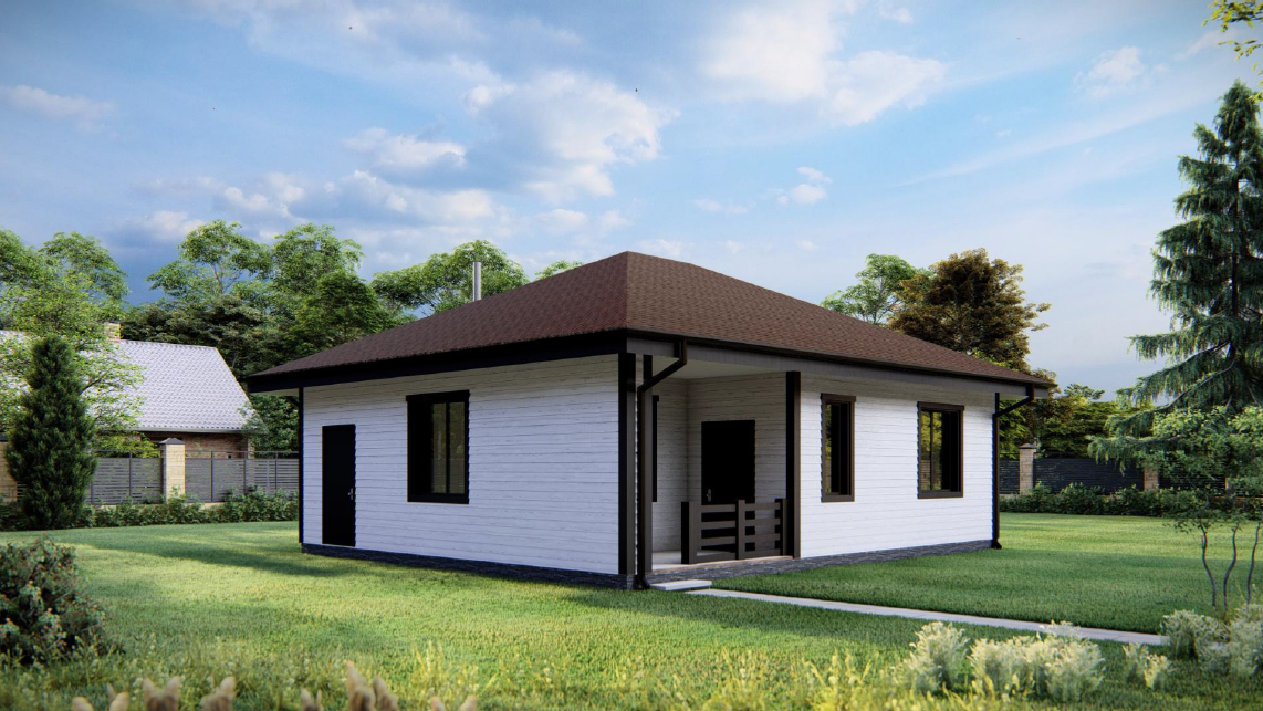 Проект загородного дома с УШП 8.2х9.9-82м²