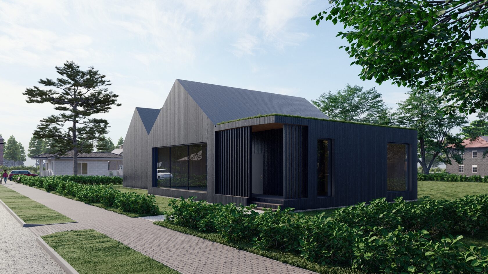 Проект Загородного дома в стиле Барн 16,9х24,7-315 м²