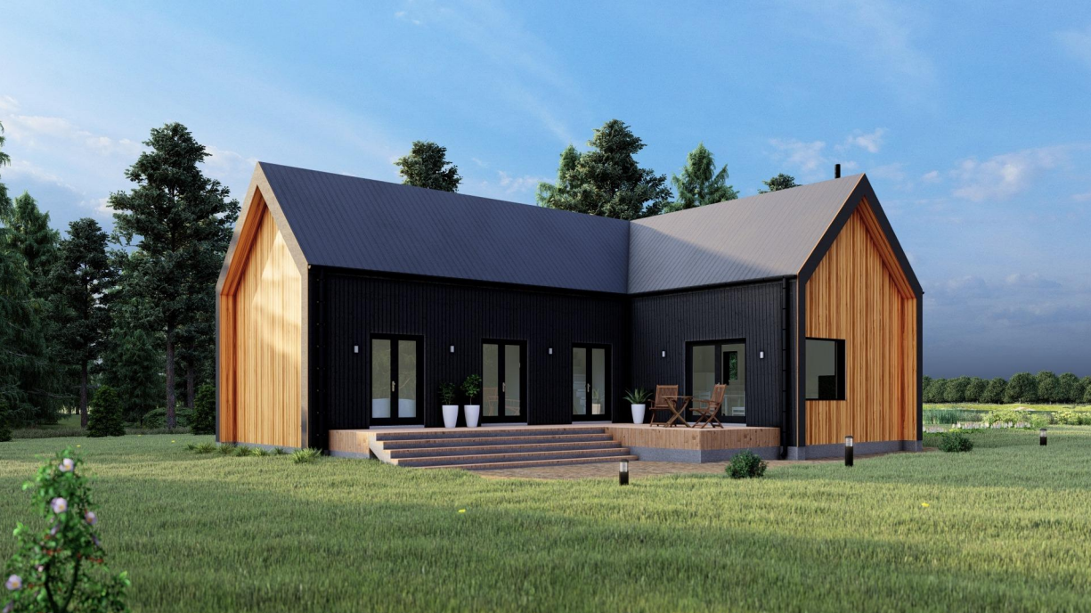 Проект Загородного дома в стиле Барн 13,0 х 15,0-209 м²