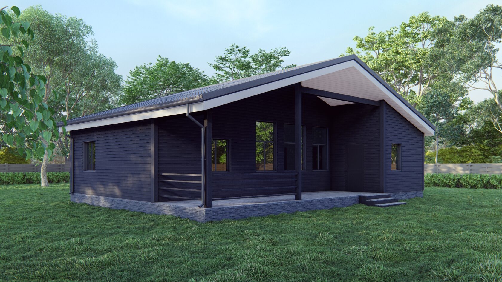 Проект Стильного загородного дома 9,0х12,5-113 м²