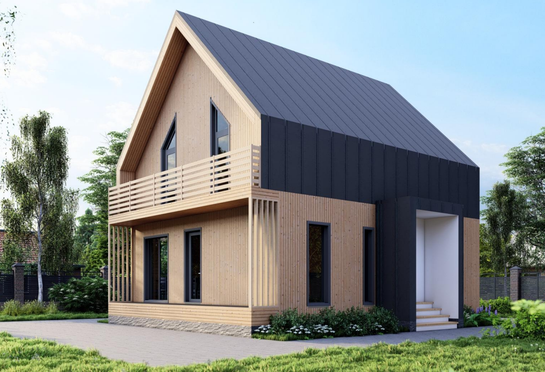 Проект Двухэтажного Барн-хауса 8,0х10,0-160 м²